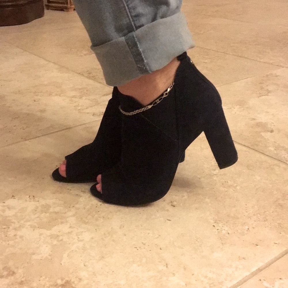 Marc Fisher Navy Peep Toe Shoe Boot